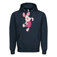 Navy piglet Zipper Hoodie - ArtChic