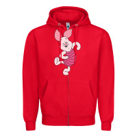 Red piglet Zipper Hoodie - ArtChic