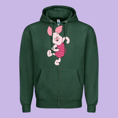 Piglet Zipper Hoodie Designed By Artchic