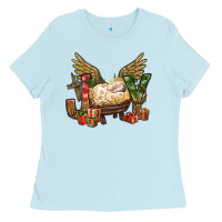 Baby Blue joy christmas with baby jesus bbs Ladies Tee - BundleAndBundleShop