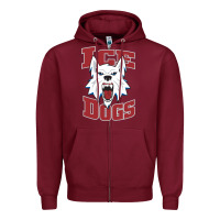 Burgundy Fairbanks Ice Dogs Zipper Hoodie - ArtChic