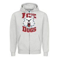 Dove Grey Fairbanks Ice Dogs Zipper Hoodie - ArtChic