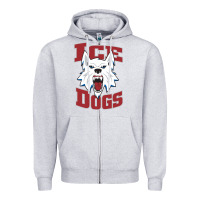 Heather Grey Fairbanks Ice Dogs Zipper Hoodie - ArtChic