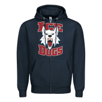 Navy Fairbanks Ice Dogs Zipper Hoodie - ArtChic