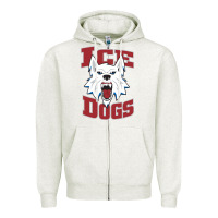 Oatmeal Heather Fairbanks Ice Dogs Zipper Hoodie - ArtChic