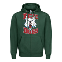 Sports Green Fairbanks Ice Dogs Zipper Hoodie - ArtChic
