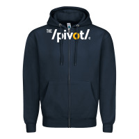 Navy The Pivot Podcast Zipper Hoodie - ArtChic