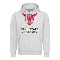 Dove Grey ball.state.university.merch Zipper Hoodie - ArtChic