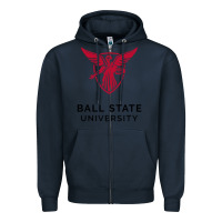 Navy ball.state.university.merch Zipper Hoodie - ArtChic