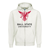 Oatmeal Heather ball.state.university.merch Zipper Hoodie - ArtChic