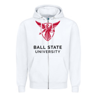White ball.state.university.merch Zipper Hoodie - ArtChic