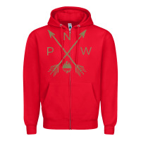Red pacific northwest mountain  cool pnw pacific northwest t shirt Zipper Hoodie - ArtChic