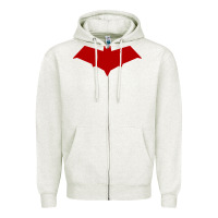 Oatmeal Heather red hood Zipper Hoodie - ArtChic
