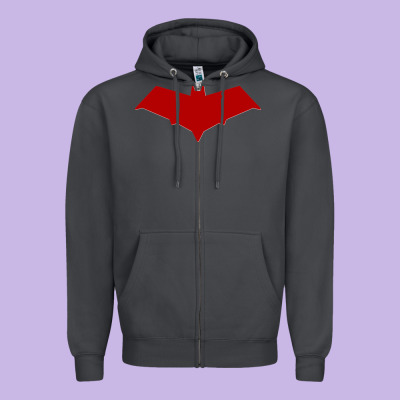Red Hood Zipper Hoodie Designed By Artchic