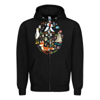 Black Puffin Rock gift for fans puffin rock characters Zipper Hoodie - ArtChic