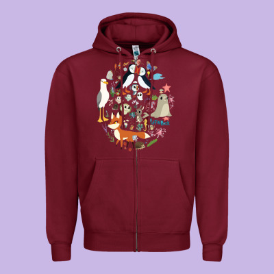 Puffin Rock Gift For Fans Puffin Rock Characters Zipper Hoodie Designed By Artchic
