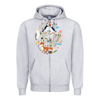 Heather Grey Puffin Rock gift for fans puffin rock characters Zipper Hoodie - ArtChic