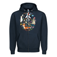 Navy Puffin Rock gift for fans puffin rock characters Zipper Hoodie - ArtChic