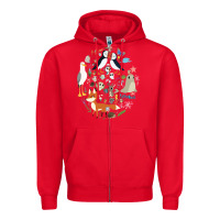 Red Puffin Rock gift for fans puffin rock characters Zipper Hoodie - ArtChic