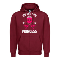 Burgundy rockstar Zipper Hoodie - ArtChic