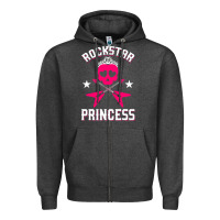 Charcoal Heather rockstar Zipper Hoodie - ArtChic