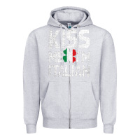 Heather Grey Kiss Me I'm Italian Zipper Hoodie - ArtChic
