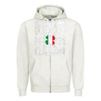 Oatmeal Heather Kiss Me I'm Italian Zipper Hoodie - ArtChic