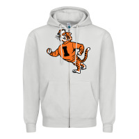 Dove Grey Vintage Walking Angry Tiger Idaho State Zipper Hoodie - ArtChic