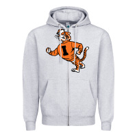 Heather Grey Vintage Walking Angry Tiger Idaho State Zipper Hoodie - ArtChic