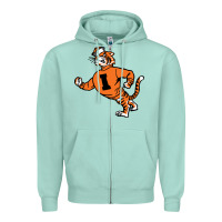 Seafoam Vintage Walking Angry Tiger Idaho State Zipper Hoodie - ArtChic
