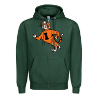 Sports Green Vintage Walking Angry Tiger Idaho State Zipper Hoodie - ArtChic
