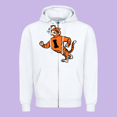 Vintage Walking Angry Tiger Idaho State Zipper Hoodie Designed By Artchic