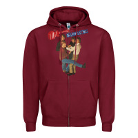 Burgundy the monkees Zipper Hoodie - ArtChic