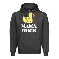 Charcoal Heather mama duck t shirt funny mother bird gift Zipper Hoodie - ArtChic