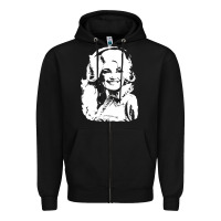 Black dolly parton distressed photo Zipper Hoodie - ArtChic