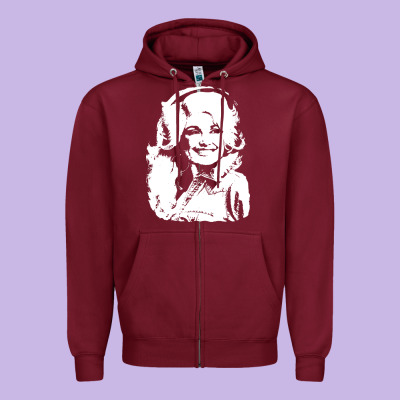 Dolly Parton Distressed Photo Zipper Hoodie Designed By Artchic