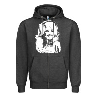Charcoal Heather dolly parton distressed photo Zipper Hoodie - ArtChic