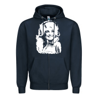 Navy dolly parton distressed photo Zipper Hoodie - ArtChic