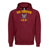 Burgundy uss suribachi ae 21 t shirt Zipper Hoodie - StudioElite