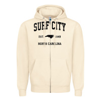 Sandshell Surf City North Carolina Nc Vintage Sports Design Black Prin Zipper Hoodie - StudioElite