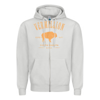 Dove Grey vermillion south dakota bison distressed design t shirt Zipper Hoodie - StudioElite