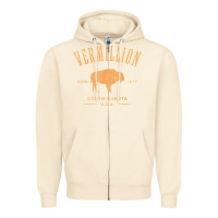 Sandshell vermillion south dakota bison distressed design t shirt Zipper Hoodie - StudioElite