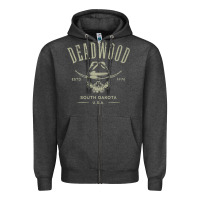 Charcoal Heather deadwood south dakota usa distressed skull design souvenir premium t s Zipper Hoodie - StudioElite