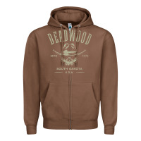 Chestnut deadwood south dakota usa distressed skull design souvenir premium t s Zipper Hoodie - StudioElite