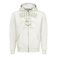 Oatmeal Heather deadwood south dakota usa distressed skull design souvenir premium t s Zipper Hoodie - StudioElite
