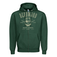 Sports Green deadwood south dakota usa distressed skull design souvenir premium t s Zipper Hoodie - StudioElite