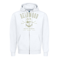 White deadwood south dakota usa distressed skull design souvenir premium t s Zipper Hoodie - StudioElite