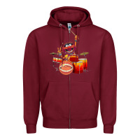 Burgundy The muppets animal drummer Zipper Hoodie - StudioElite