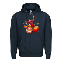 Navy The muppets animal drummer Zipper Hoodie - StudioElite
