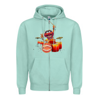 Seafoam The muppets animal drummer Zipper Hoodie - StudioElite